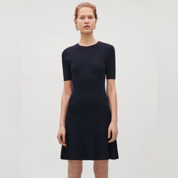 COS Dresses & Skirts - COS navy blue rib knit dress